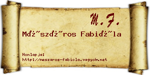 Mészáros Fabióla névjegykártya